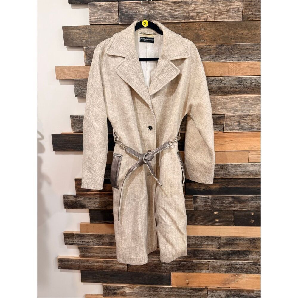 Dolce & Gabbana Trench Wool Blend Coat Size 44